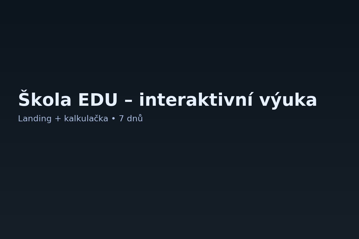 Škola EDU – interaktivní výuka